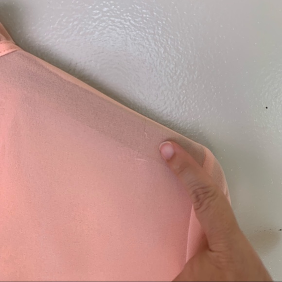 Vintage 70’s Kay Kerr Ruffled Sheer Pink Tie Neck Long Sleeve Shirt Fits Size M - Picture 9 of 10